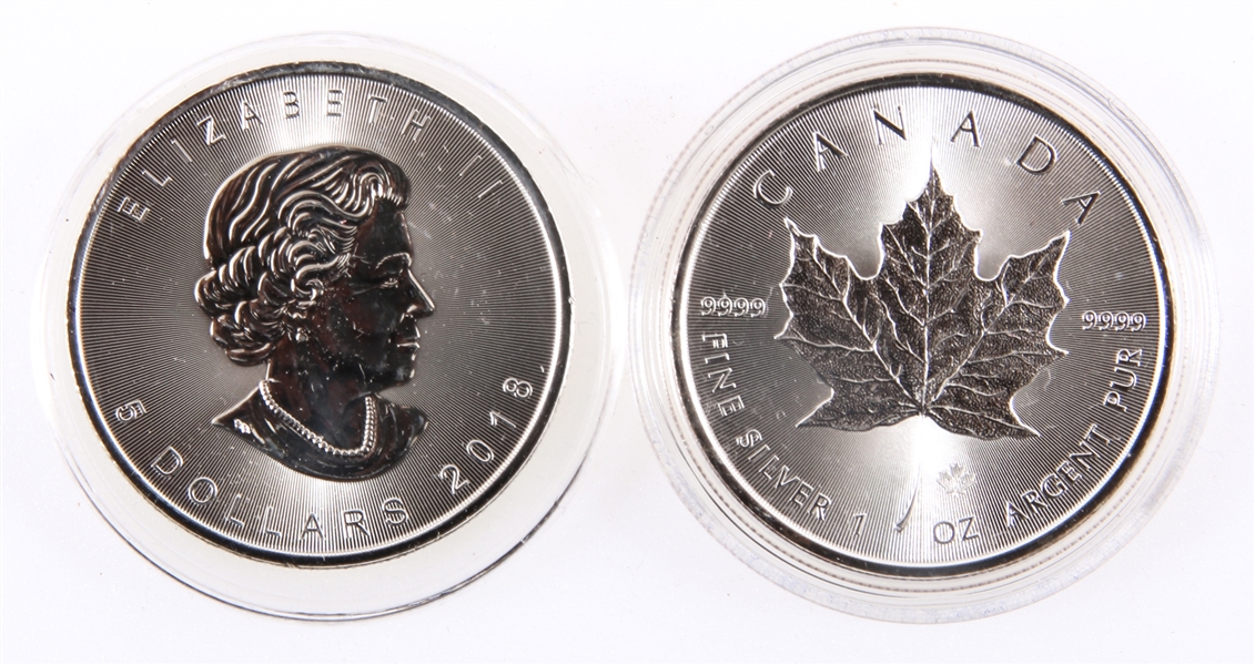 CANADIAN ONE OUNCE FINE SILVER MAPLE LEAF COINS - 2