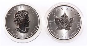 CANADIAN ONE OUNCE FINE SILVER MAPLE LEAF COINS - 2