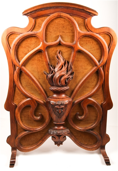 19TH C. FIREPLACE SCREEN WITH SATYR DESIGN