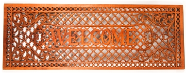 HAND-CARVED WOODEN "WELCOME" WALL PLAQUE
