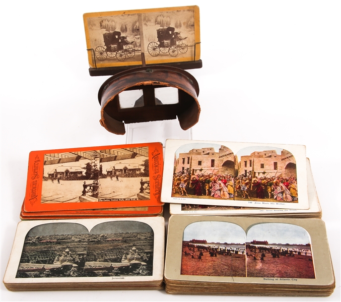STEREOVIEWER AND STEREOVIEWS - LOT OF 100 IMAGES