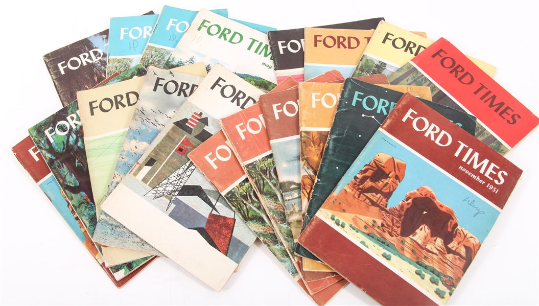 1950s FORD TIMES MAGAZINES - LOT OF 19