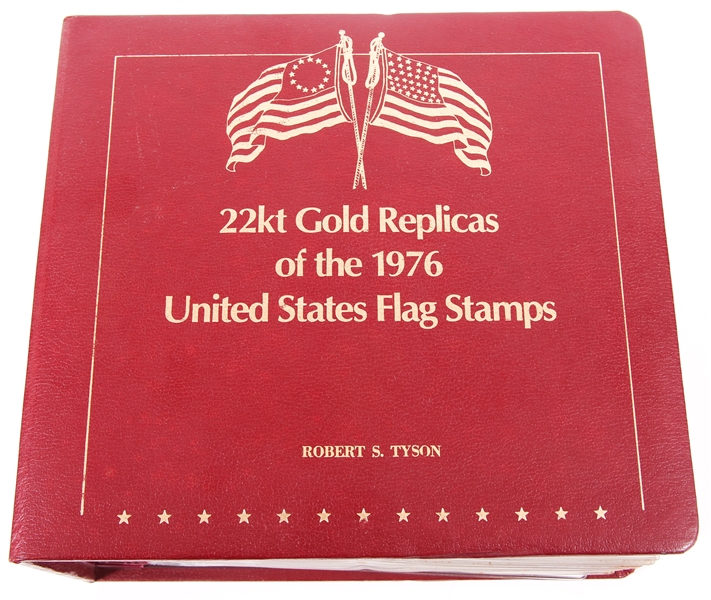 1976 U.S. FLAG STAMPS 22K GOLD - LOT OF 48