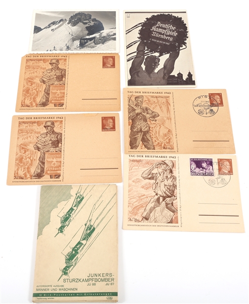 WWII GERMAN STAMP DAY COVERS & POSTCARDS - LOT OF 16