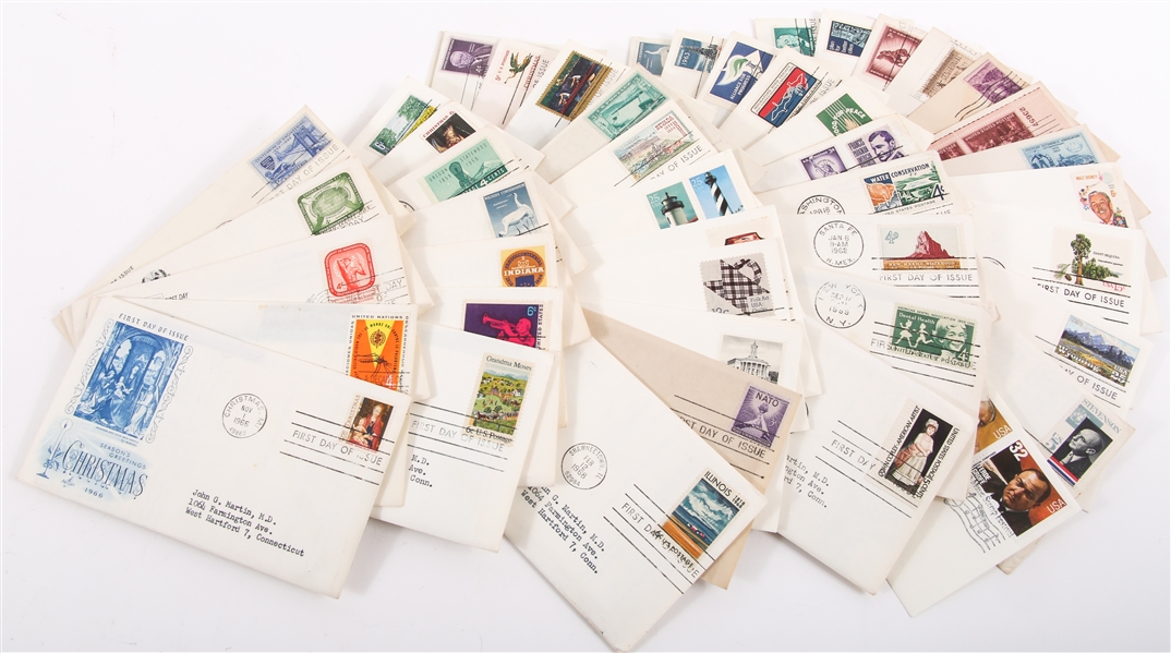 FIRST DAY ISSUE STAMP ENVELOPES - LOT OF 50