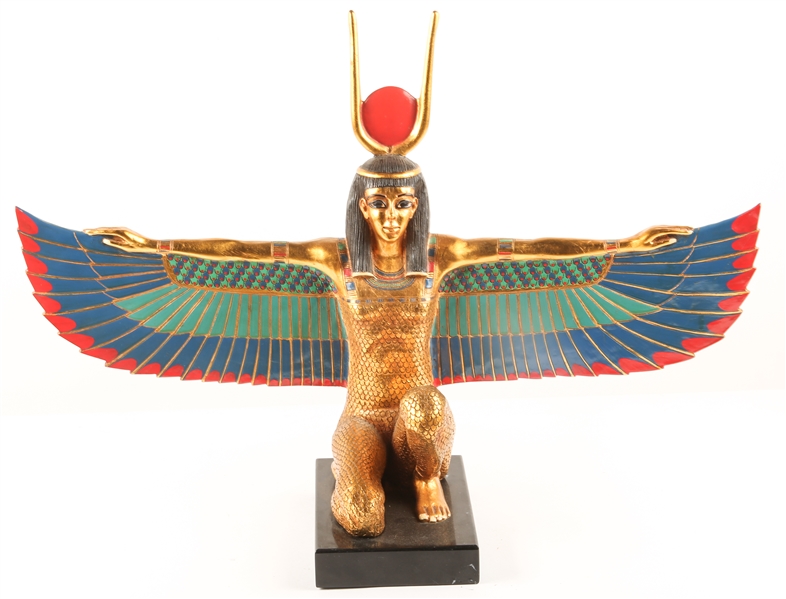 AGI EGYPTIAN GODDESS ISIS GILT SCULPTURE 