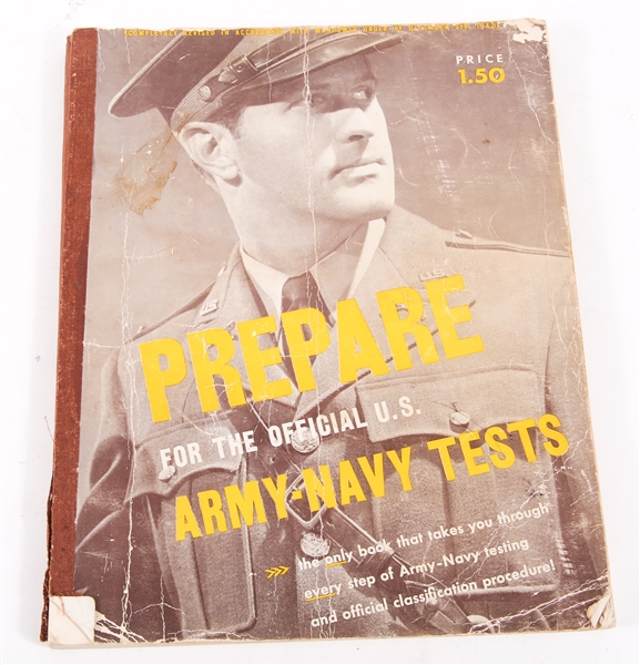 WWII "PREPARE FOR THE OFFICIAL US ARMY-NAVY TESTS" BOOK