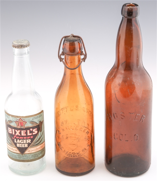 LATE 19TH/EARLY 20TH C. BEER BOTTLES - LOT OF 3