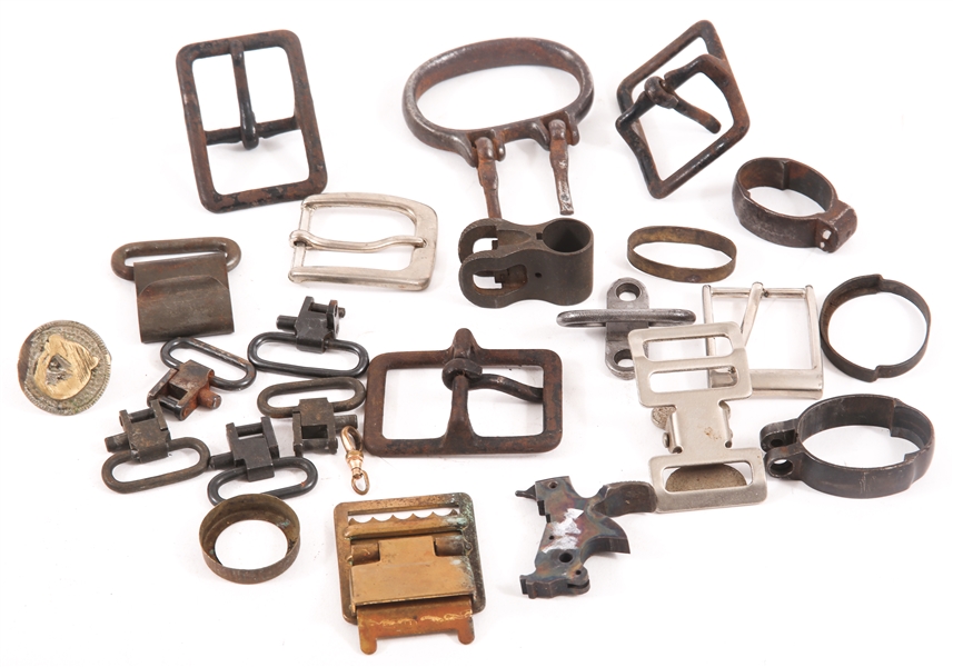 METAL BUCKLES, CLAMPS AND MORE - LOT OF 23