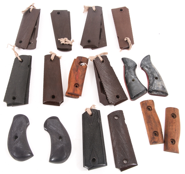 PLASTIC AND WOOD GUN GRIPS - LOT OF 12 PAIRS