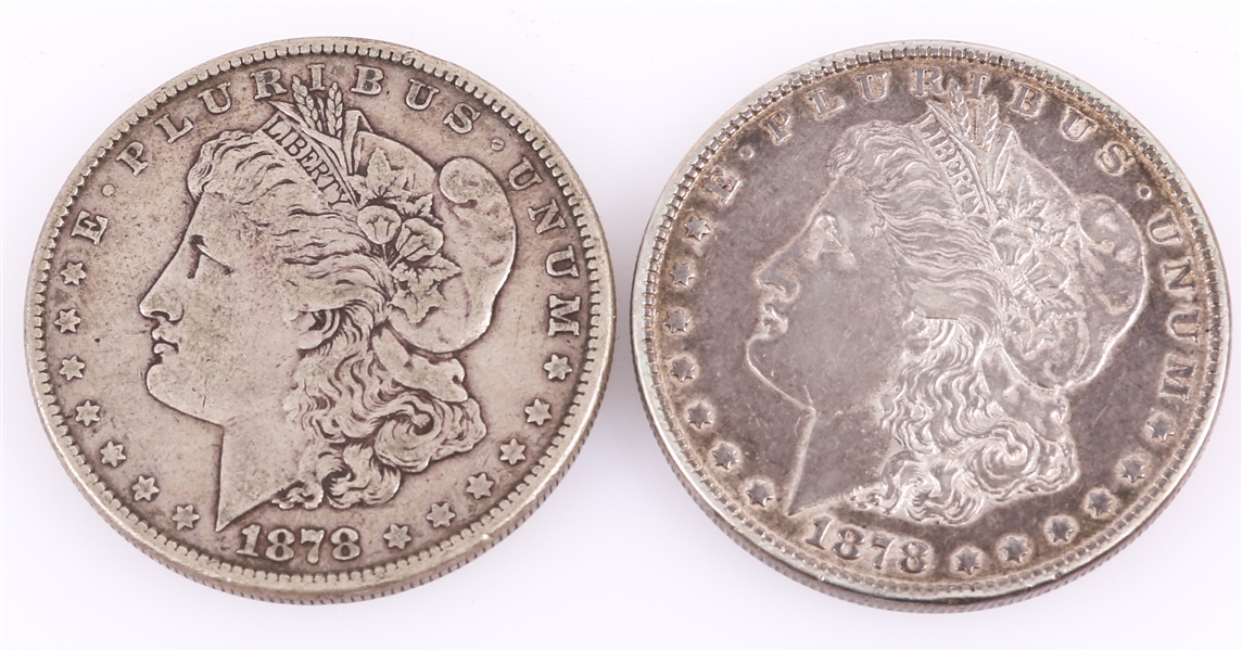 1878 P 7 & 8 TAIL FEATHER MORGAN SILVER DOLLARS