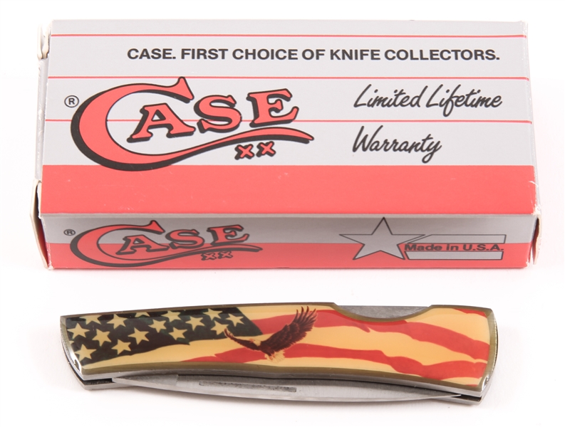 CASE XX 059L SS AMERICAN FLAG & EAGLE POCKET KNIFE