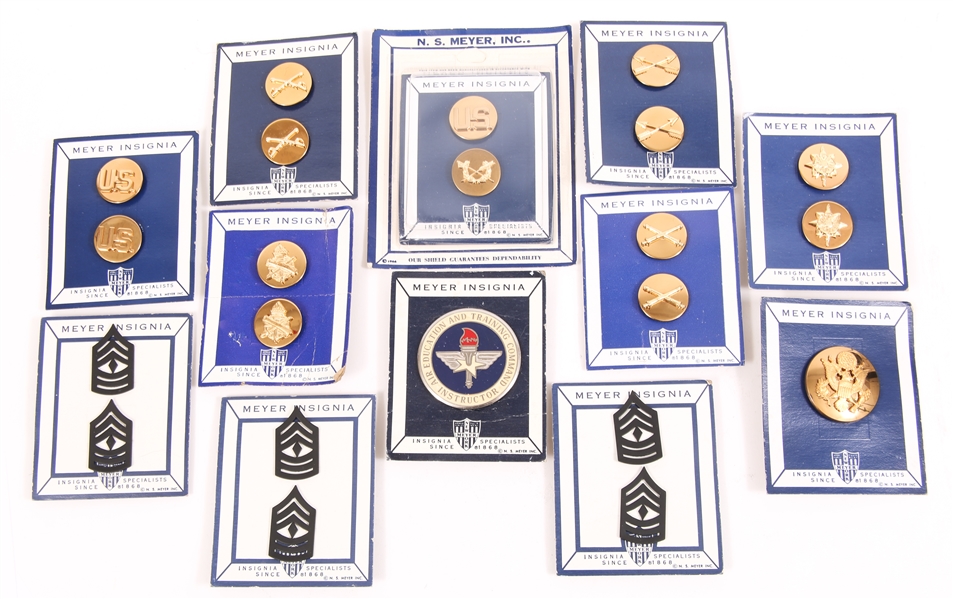 MEYER INSIGNIA MILITARY PIN BADGES - LOT OF 22