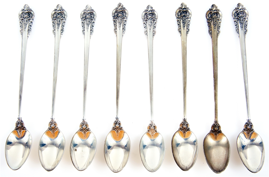 WALLACE STERLING SILVER GRANDE BAROQUE ICED TEA SPOONS