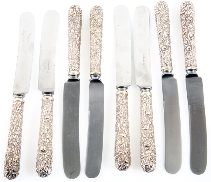S. KIRK & SON STERLING SILVER REPOUSSE KNIVES