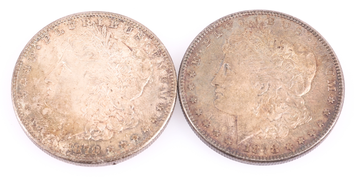 1878 P & S MORGAN SILVER ONE DOLLAR COINS - 2