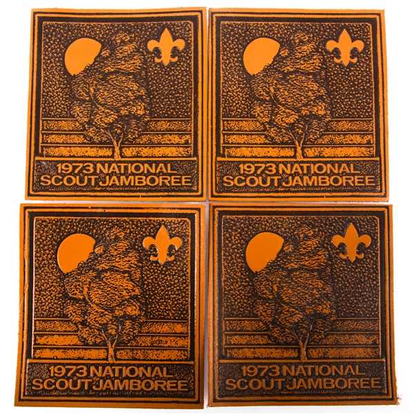 1973 BOY SCOUT NATIONAL SCOUT JAMBOREE LEATHER PATCHES