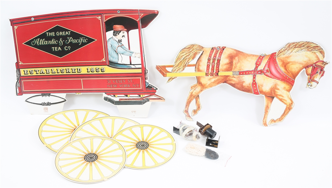 MID CENTURY A&P HORSE AND WAGON CARDBOARD DISPLAY