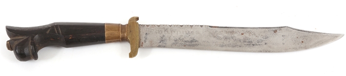 1945 PHILIPPINES HORN HANDLE BOWIE KNIFE