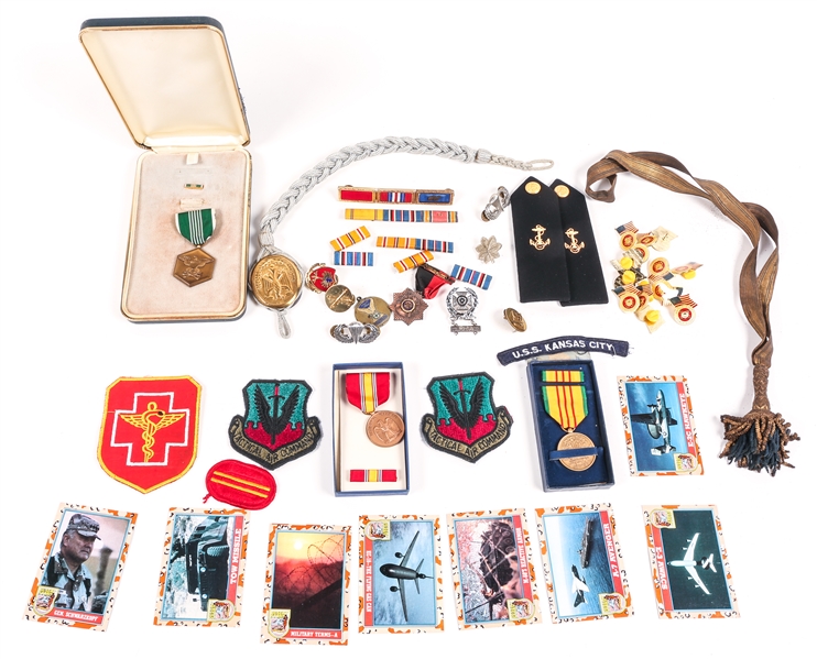 MILITARY PINS, MEDALS, & PATCHES - 20TH C.