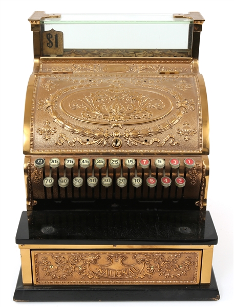 EARLY 20TH C. BRASS NATIONAL CASH REGISTER #324