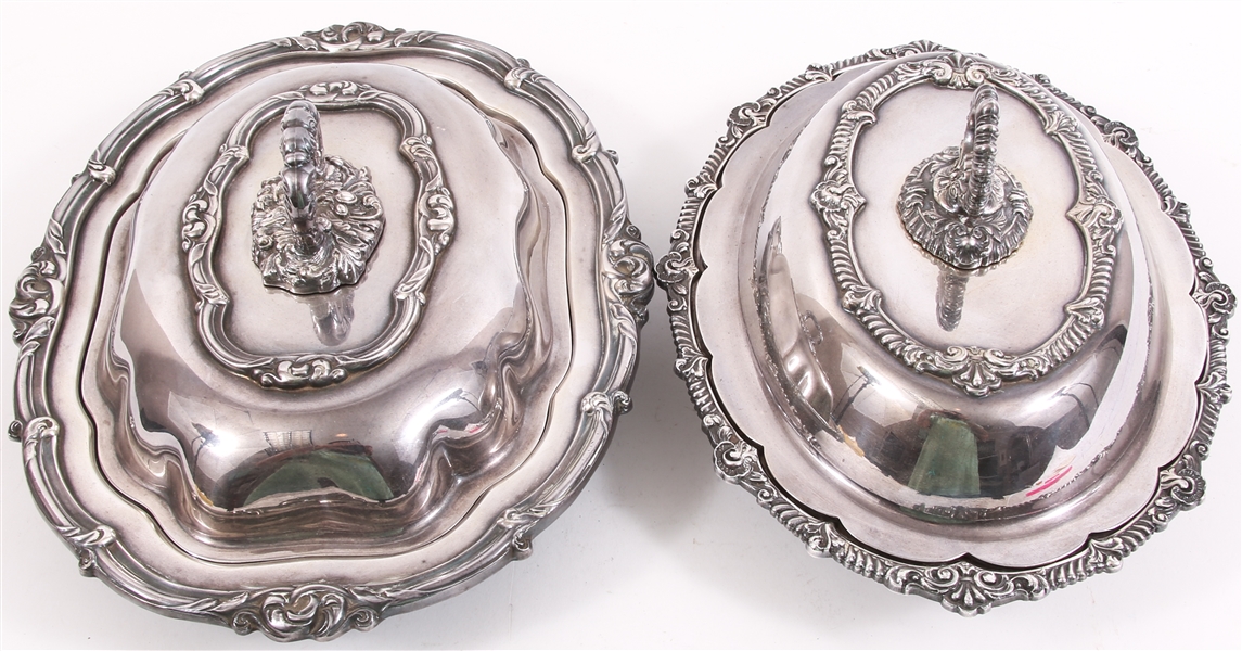 MARKED AMERICAN SILVER PLATED SERVING DISHES - LOT OF 2