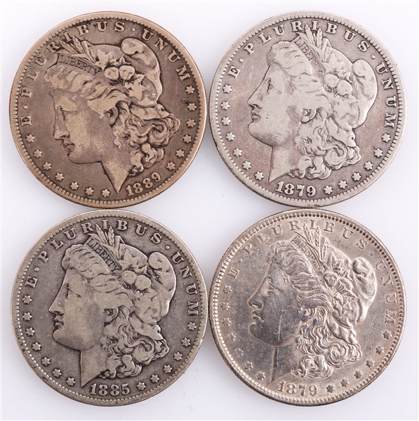 U.S. MORGAN SILVER DOLLARS 1879-1889 LOT OF 4