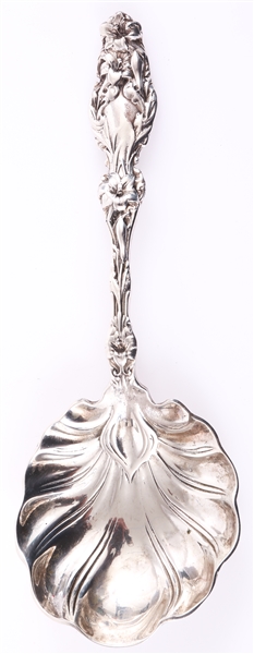 STERLING SILVER WHITING LILY SERVING SPOON