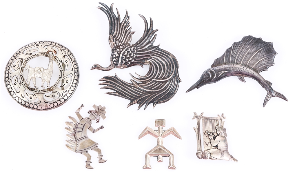 STERLING SILVER INDIGENOUS & WILDLIFE INSPIRED BROOCHES