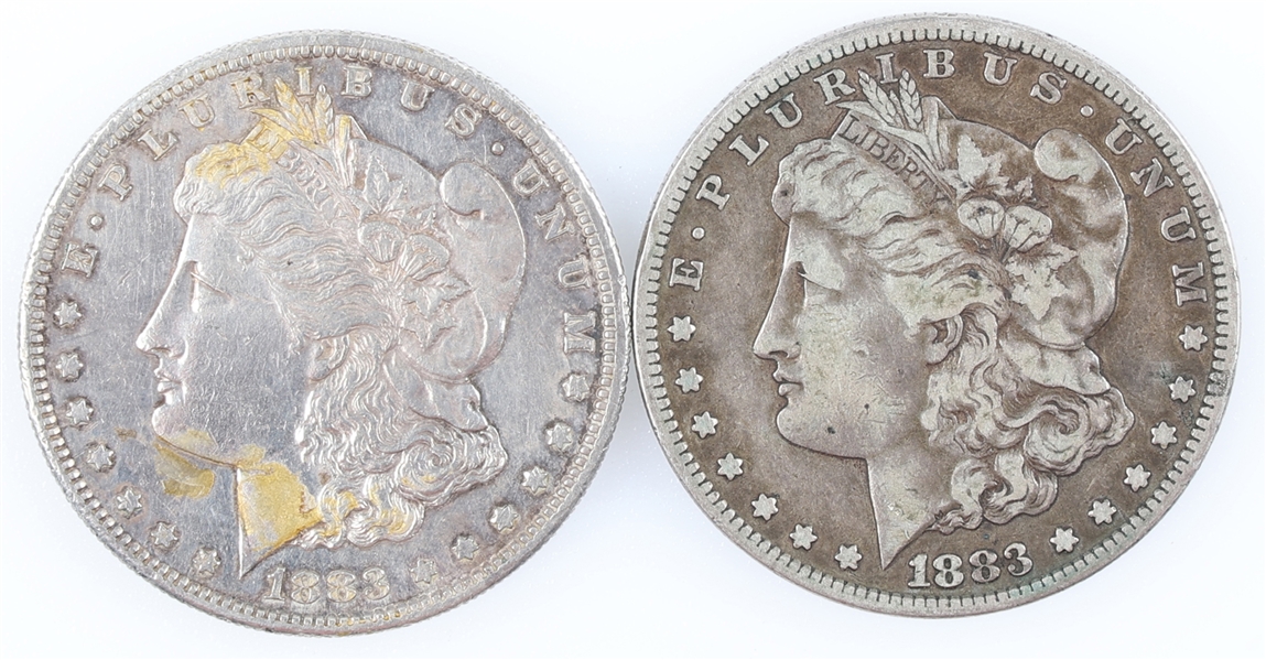 1883-S US MORGAN SILVER DOLLAR COINS - LOT OF 2