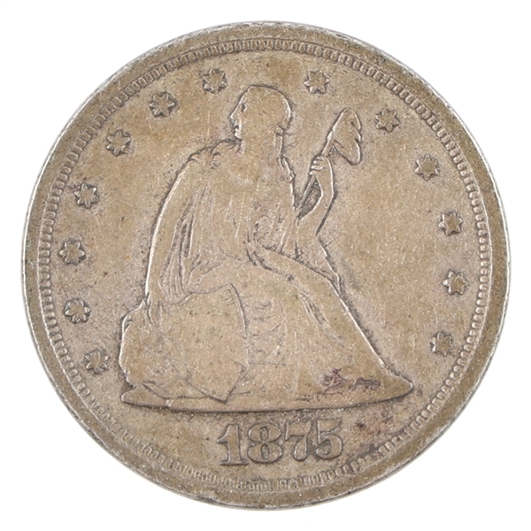 1875-S US SILVER SEATED LIBERTY 20 CENT COIN