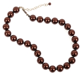CHOCOLATE BROWN GLASS BEADED NECKLACE