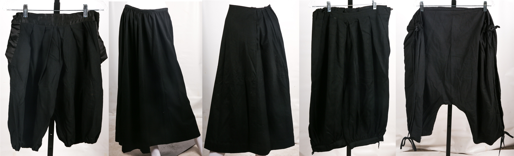 20TH C. WOMENS BLACK SKIRTS & KNICKERS LOT OF 5