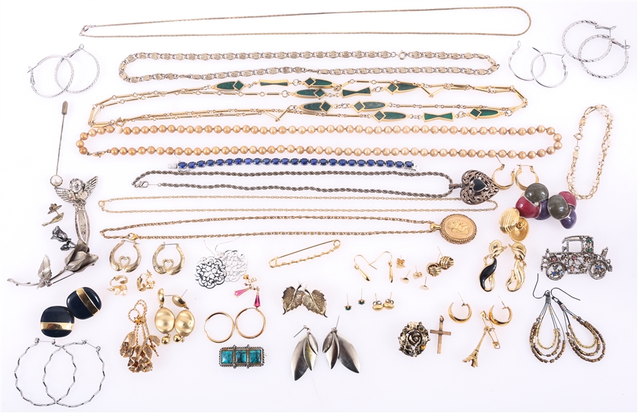 COSTUME JEWELRY - EARRINGS, NECKLACES, BROOCHES, & MORE