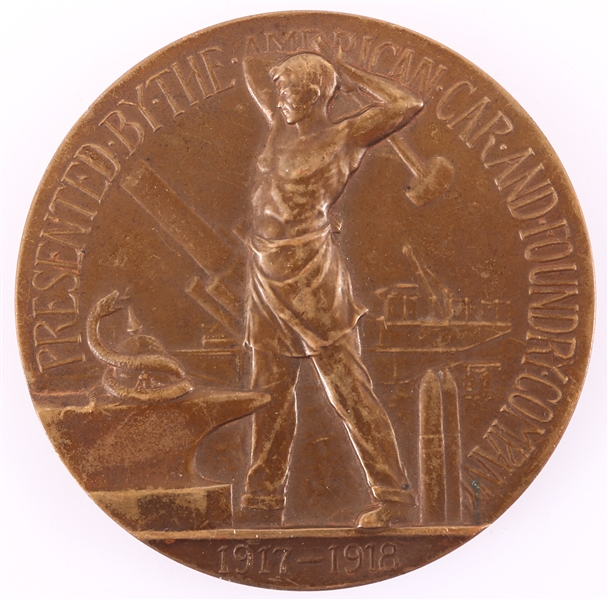 GORHAM CO. WWI BRONZE MEDAL AMERICAN CAR & FOUNDRY