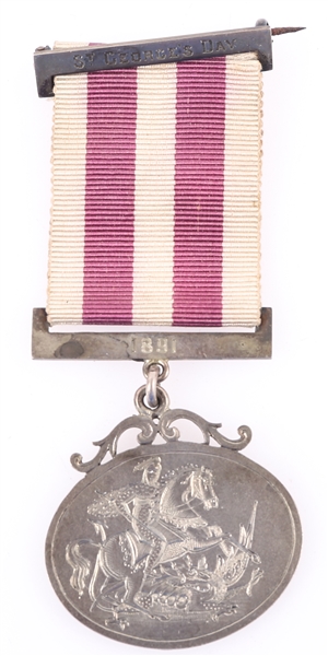 1891 SAINT GEORGES DAY SILVER BADGE MEDAL