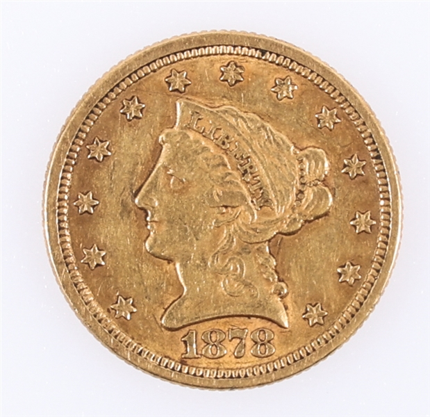 1878 2 1/2 DOLLAR LIBERTY HEAD QUARTER EAGLE GOLD COIN