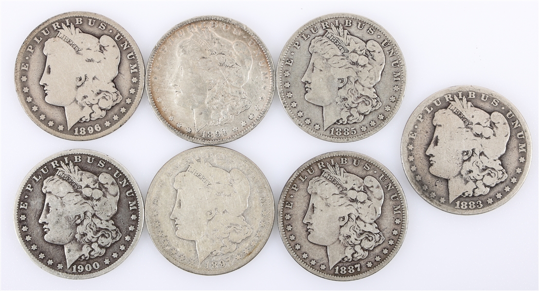NEW ORLEANS MINT US MORGAN SILVER DOLLAR COINS LOT OF 7