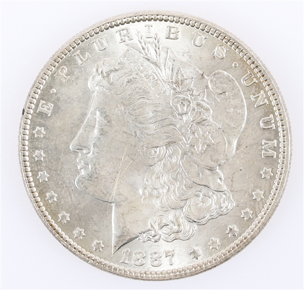 1887-P US MORGAN SILVER DOLLAR COIN
