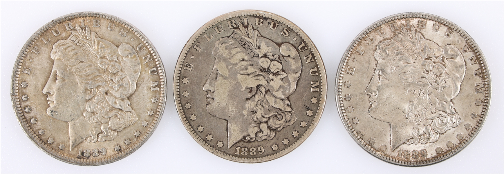 1889-P US MORGAN SILVER DOLLAR COINS - LOT OF 3
