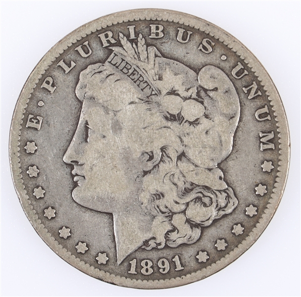 1891-CC US MORGAN SILVER DOLLAR COIN