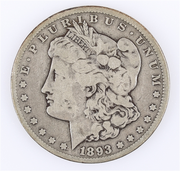 1893-CC US MORGAN SILVER DOLLAR COIN