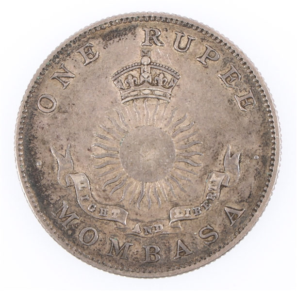 1888 MOMBASA BRITISH EAST AFRICA 1 RUPEE SILVER COIN