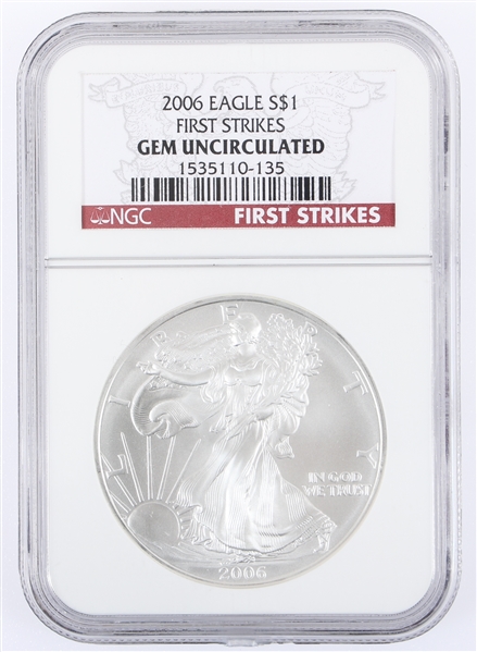 2006 US FIRST STRIKE AMERICAN EAGLE 1 OZ SILVER COIN