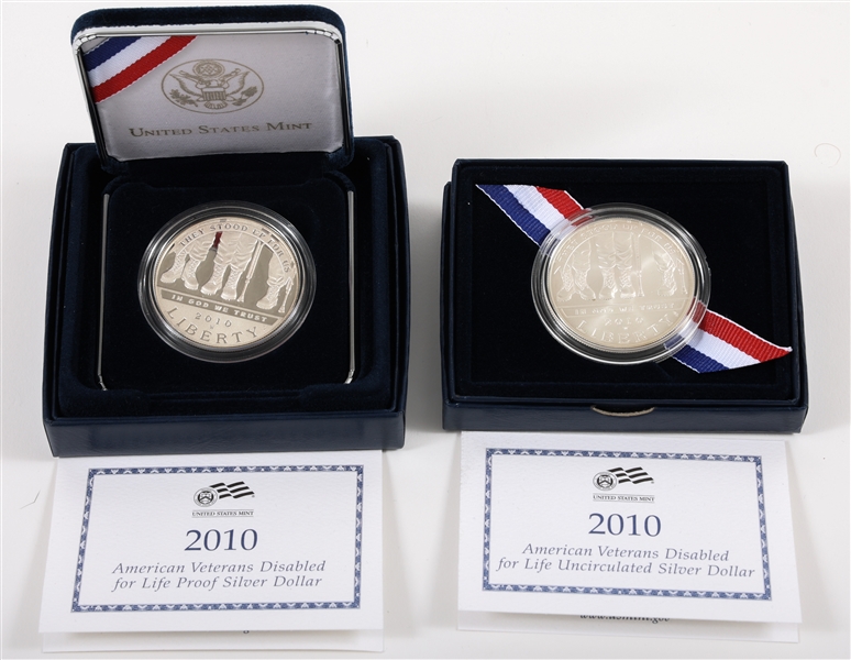 AMERICAN VETERANS DISABLED FOR LIFE SILVER $1 COINS