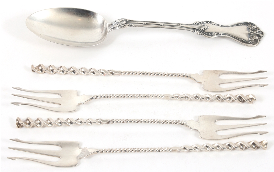 WHITING CO. STERLING SILVER SPOON AND FORKS