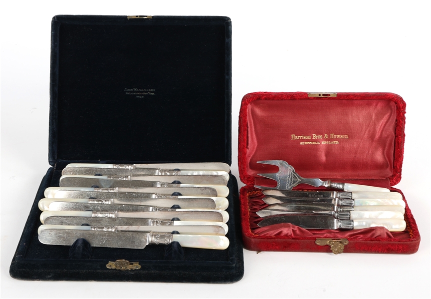 SILVER PLATED MOTHER OF PEARL HANDLE CUTLERY