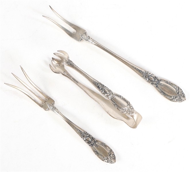 TOWLE KING RICHARD STERLING SILVER FORKS & TONGS