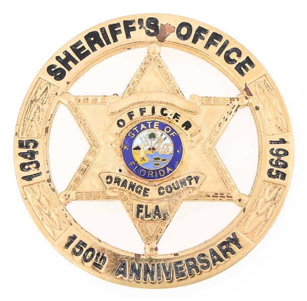 ORANGE CO. FLORIDA SHERIFFS OFFICE ANNIVERSARY BADGE