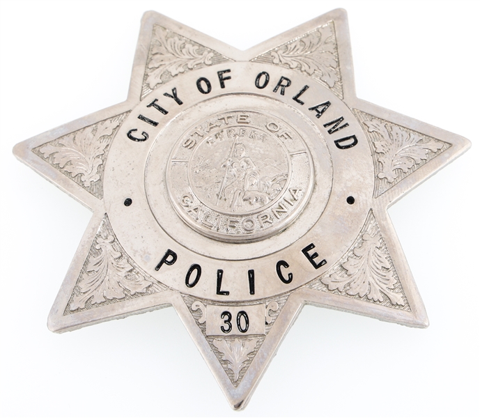 ORLAND CALIFORNIA POLICE BADGE NO. 30